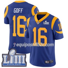Camiseta Hombre NFL Los Angeles Rams Jared Goff 16 Nike Royal 2019 Super Bowl LIII